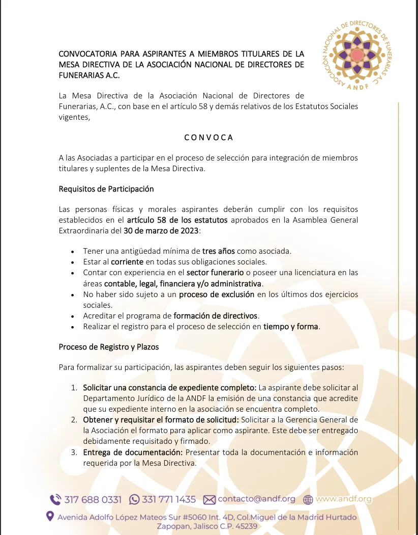 Convocatoria Mesa Directiva — página 1